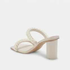 DOLCEVITA NOEL HEELS VANILLA PEARLS SANDALS