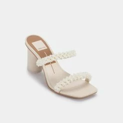 DOLCEVITA NOEL HEELS VANILLA PEARLS SANDALS