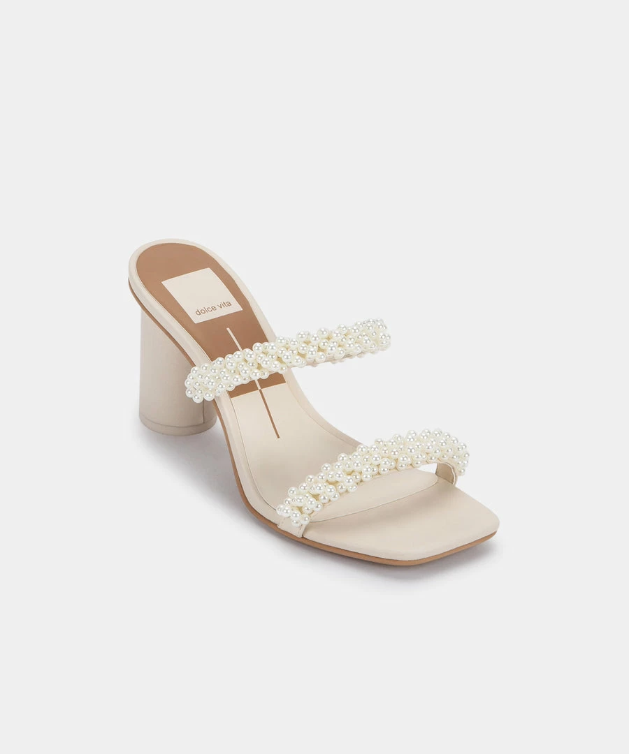 DOLCEVITA NOEL HEELS VANILLA PEARLS SANDALS