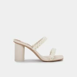 DOLCEVITA NOEL HEELS VANILLA PEARLS SANDALS