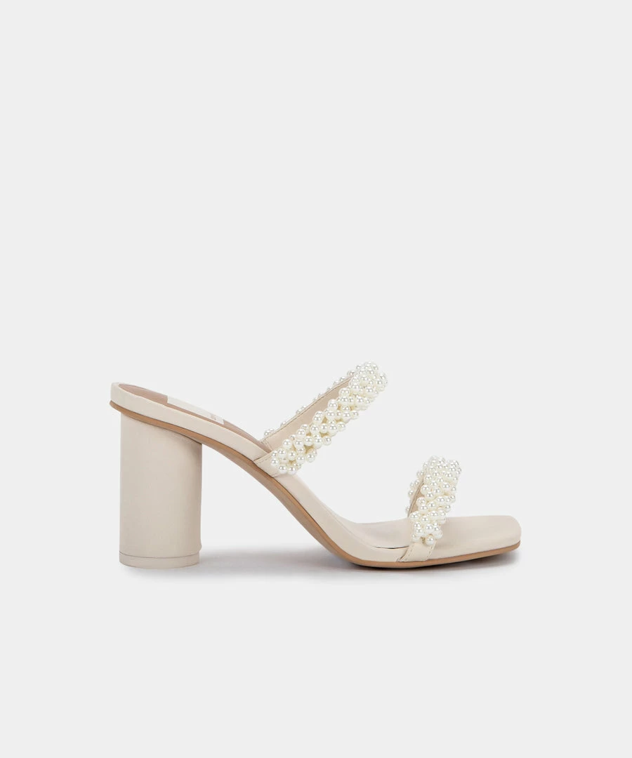 DOLCEVITA NOEL HEELS VANILLA PEARLS SANDALS