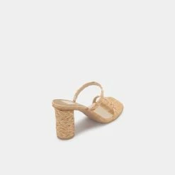 DOLCEVITA NOLES HEELS LT NATURAL RAFFIA SANDALS