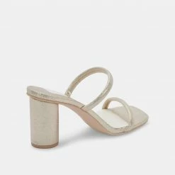 DOLCEVITA NOLES HEELS GOLD METALLIC STELLA SUEDE SANDALS