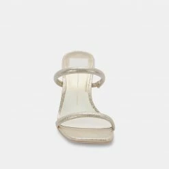 DOLCEVITA NOLES HEELS GOLD METALLIC STELLA SUEDE SANDALS