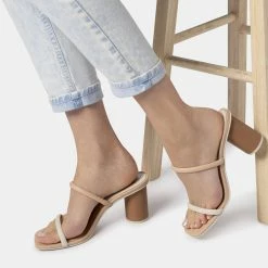 DOLCEVITA NOLES WIDE HEELS NATURAL WHITE STELLA SALE