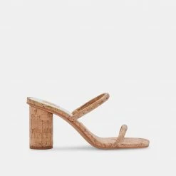 DOLCEVITA NOLES HEELS NATURAL CORK SANDALS
