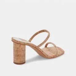 DOLCEVITA NOLES HEELS NATURAL CORK SANDALS
