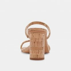 DOLCEVITA NOLES HEELS NATURAL CORK SANDALS