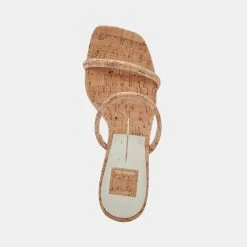 DOLCEVITA NOLES HEELS NATURAL CORK SANDALS