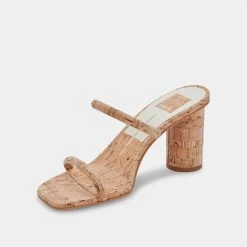 DOLCEVITA NOLES HEELS NATURAL CORK SANDALS