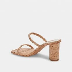 DOLCEVITA NOLES HEELS NATURAL CORK SANDALS
