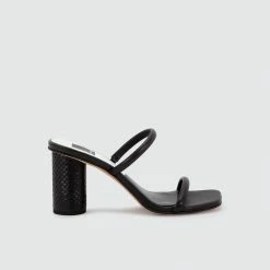 Recurate NOLES WIDE HEELS ONYX LEATHER - Re:vita RESALE