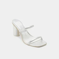 DOLCEVITA NOLES HEELS SILVER SANDALS