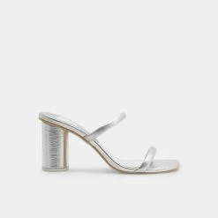 DOLCEVITA NOLES HEELS SILVER SANDALS