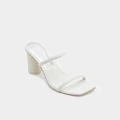 DOLCEVITA SANDALS NOLES HEELS WHITE LEATHER