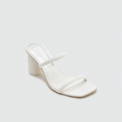 DOLCEVITA NOLES WIDE HEELS WHITE LEATHER