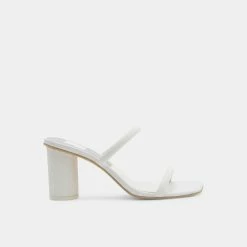 DOLCEVITA SANDALS NOLES HEELS WHITE LEATHER