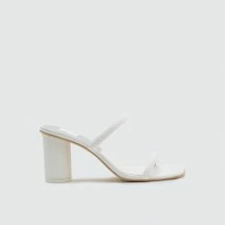 DOLCEVITA NOLES WIDE HEELS WHITE LEATHER