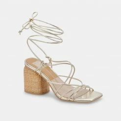 DOLCEVITA SANDALS NYRA HEELS LT GOLD STELLA