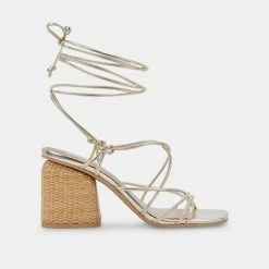 DOLCEVITA SANDALS NYRA HEELS LT GOLD STELLA