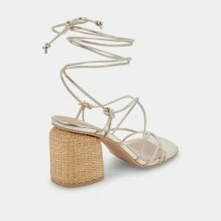DOLCEVITA SANDALS NYRA HEELS LT GOLD STELLA