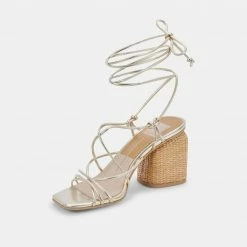 DOLCEVITA SANDALS NYRA HEELS LT GOLD STELLA
