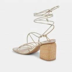 DOLCEVITA SANDALS NYRA HEELS LT GOLD STELLA
