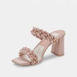 DOLCEVITA PAILY PEARLS HEELS BLUSH MULTI PEARLS SANDALS