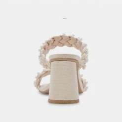 DOLCEVITA PAILY PEARLS WIDE HEELS VANILLA PEARLS