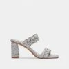 DOLCEVITA PAILY RAFFIA HEELS LIGHT GREY RAFFIA