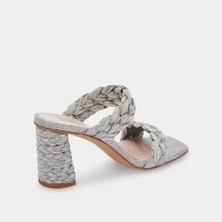 DOLCEVITA PAILY RAFFIA HEELS LIGHT GREY RAFFIA