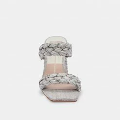 DOLCEVITA PAILY RAFFIA HEELS LIGHT GREY RAFFIA
