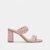 DOLCEVITA PAILY RAFFIA HEELS PINK RAFFIA SANDALS