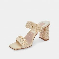 DOLCEVITA PAILY RAFFIA HEELS VANILLA RAFFIA SANDALS