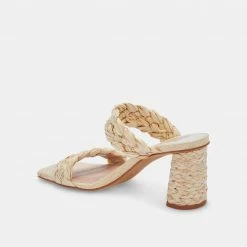 DOLCEVITA PAILY RAFFIA HEELS VANILLA RAFFIA SANDALS