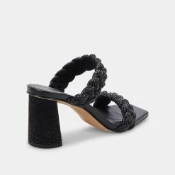 DOLCEVITA PAILY RHINESTONES BLACK RHINESTONE SANDALS