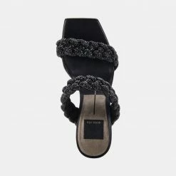 DOLCEVITA PAILY RHINESTONES BLACK RHINESTONE SANDALS