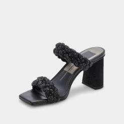 DOLCEVITA PAILY RHINESTONES BLACK RHINESTONE SANDALS