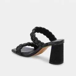 DOLCEVITA PAILY RHINESTONES BLACK RHINESTONE SANDALS