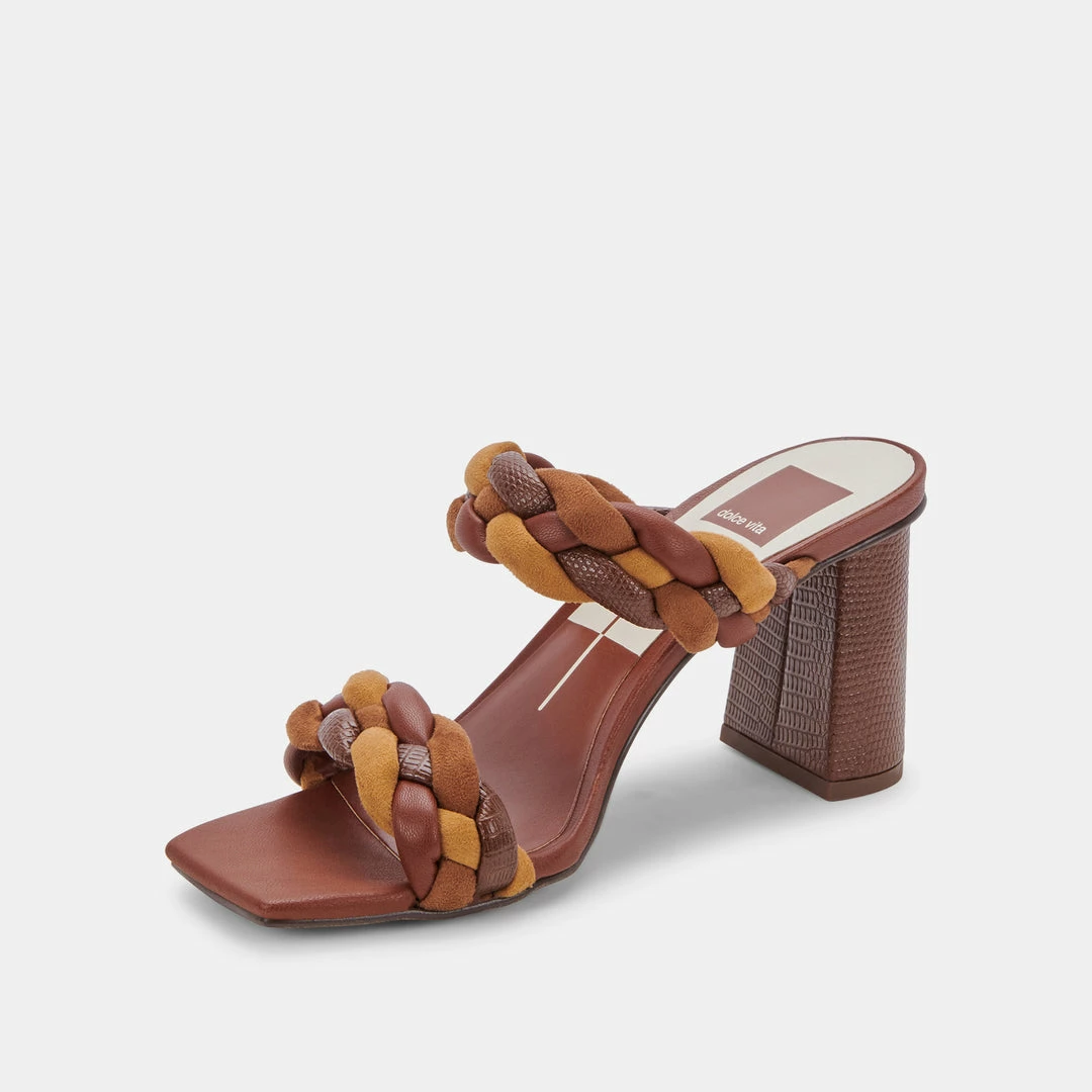 DOLCEVITA PAILY HEELS BROWN MULTI STELLA SANDALS