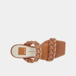 DOLCEVITA PAILY WIDE HEELS CARAMEL STELLA BRAIDED DETAILS