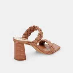 DOLCEVITA PAILY WIDE HEELS CARAMEL STELLA BRAIDED DETAILS