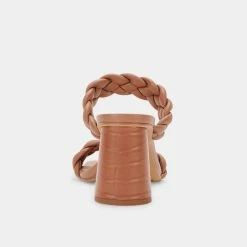 DOLCEVITA PAILY WIDE HEELS CARAMEL STELLA BRAIDED DETAILS