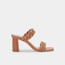 DOLCEVITA PAILY WIDE HEELS CARAMEL STELLA BRAIDED DETAILS