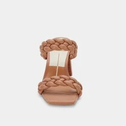 DOLCEVITA PAILY WIDE HEELS CARAMEL STELLA BRAIDED DETAILS