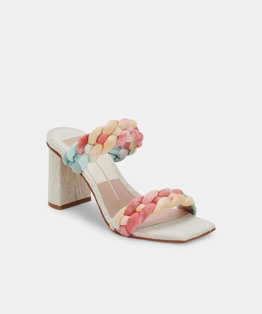 DOLCEVITA PAILY HEELS CORAL MULTI STELLA SUEDE SAVE THE DATE EDIT