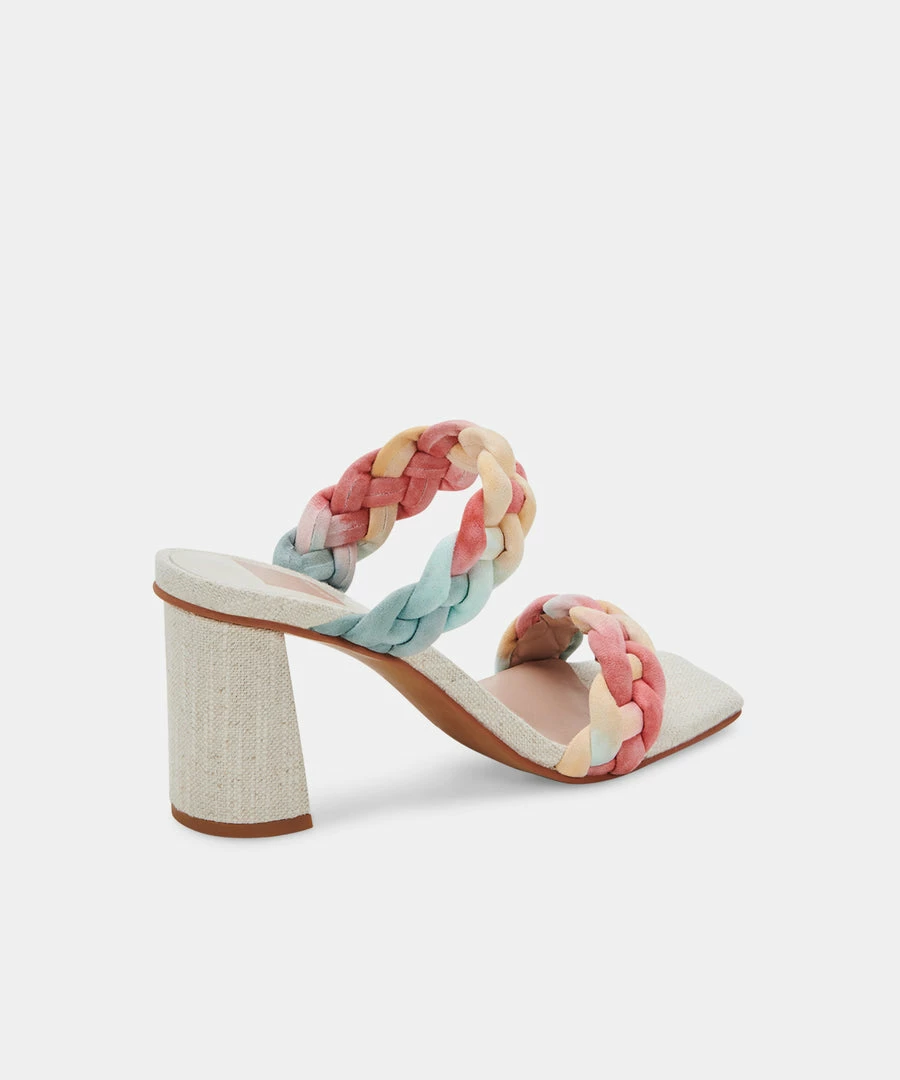 DOLCEVITA PAILY HEELS CORAL MULTI STELLA SUEDE SAVE THE DATE EDIT