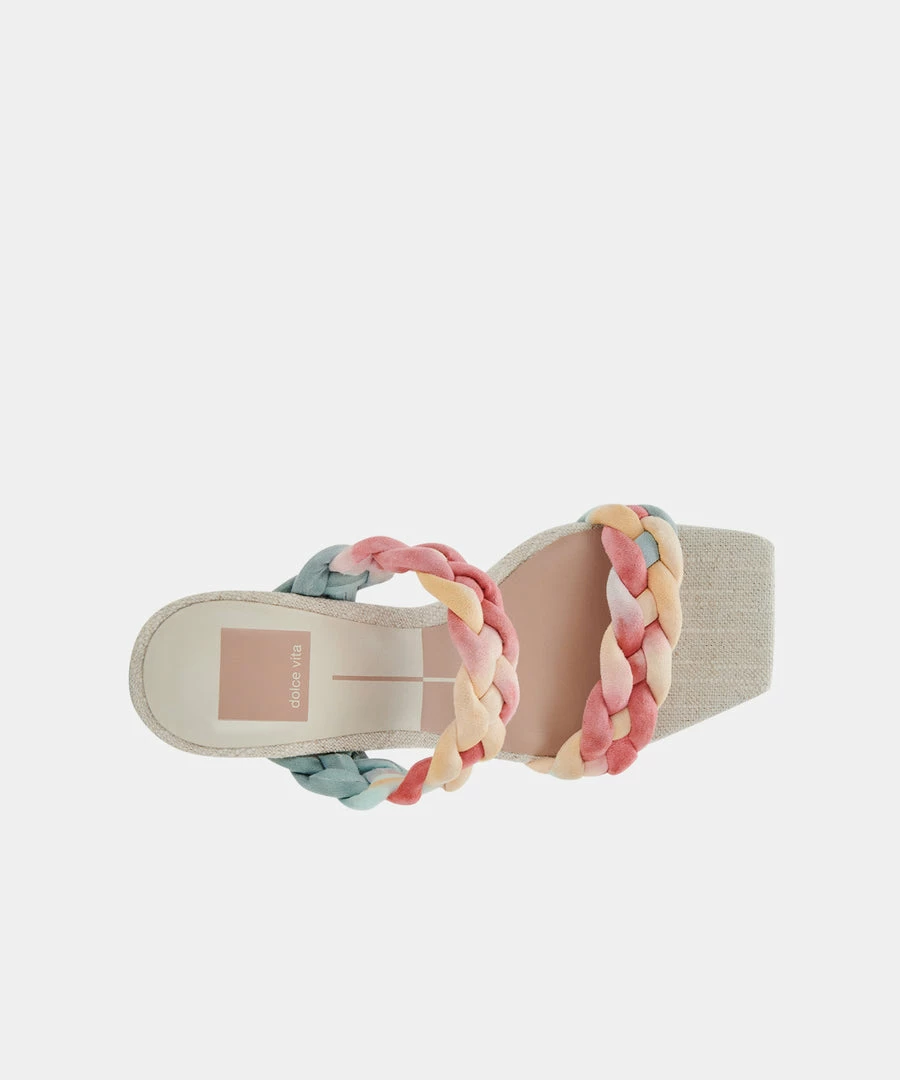 DOLCEVITA PAILY HEELS CORAL MULTI STELLA SUEDE SAVE THE DATE EDIT