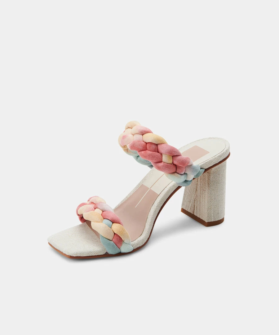 DOLCEVITA PAILY HEELS CORAL MULTI STELLA SUEDE SAVE THE DATE EDIT