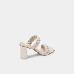 DOLCEVITA BRAIDED DETAILS PAILY WIDE HEELS IVORY STELLA